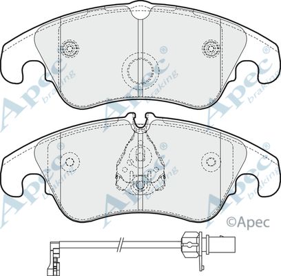 APEC BRAKING Комплект тормозных колодок, дисковый тормоз PAD1652